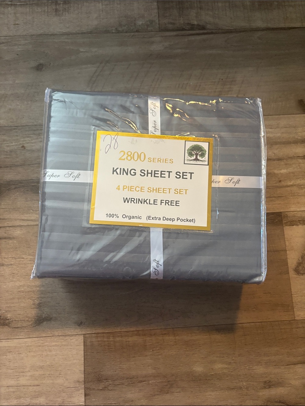 King Sheet Set in Gray - 4 Piece Wrinkle Free